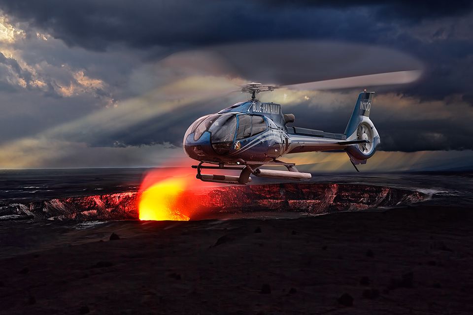 游玩夏威夷火山国家公园的3种方式-搭直升机观火山