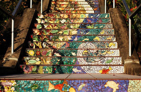 美国有哪些好玩的景点-马赛克艺术阶梯